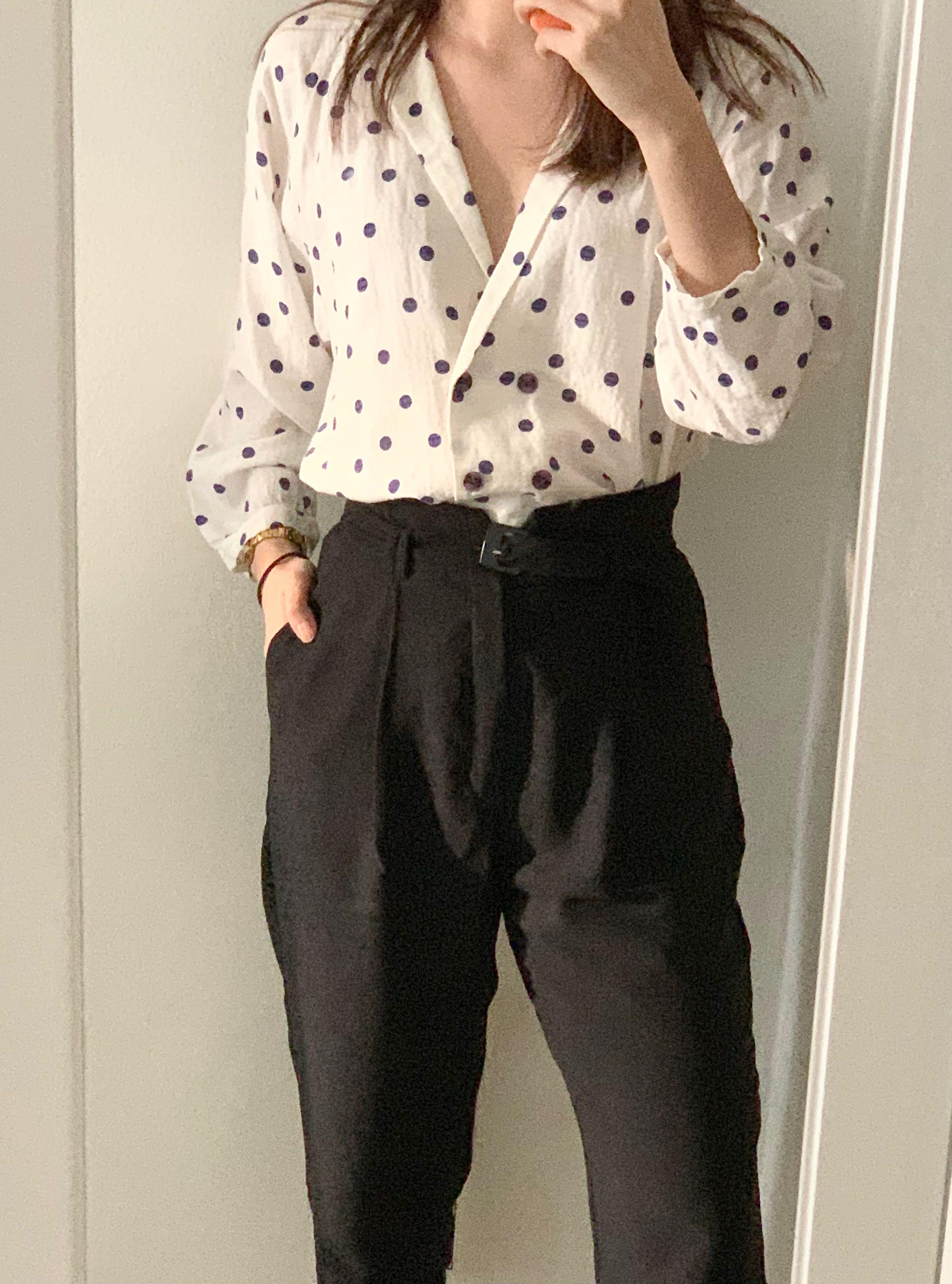 Topshop polka dot blouse best sale