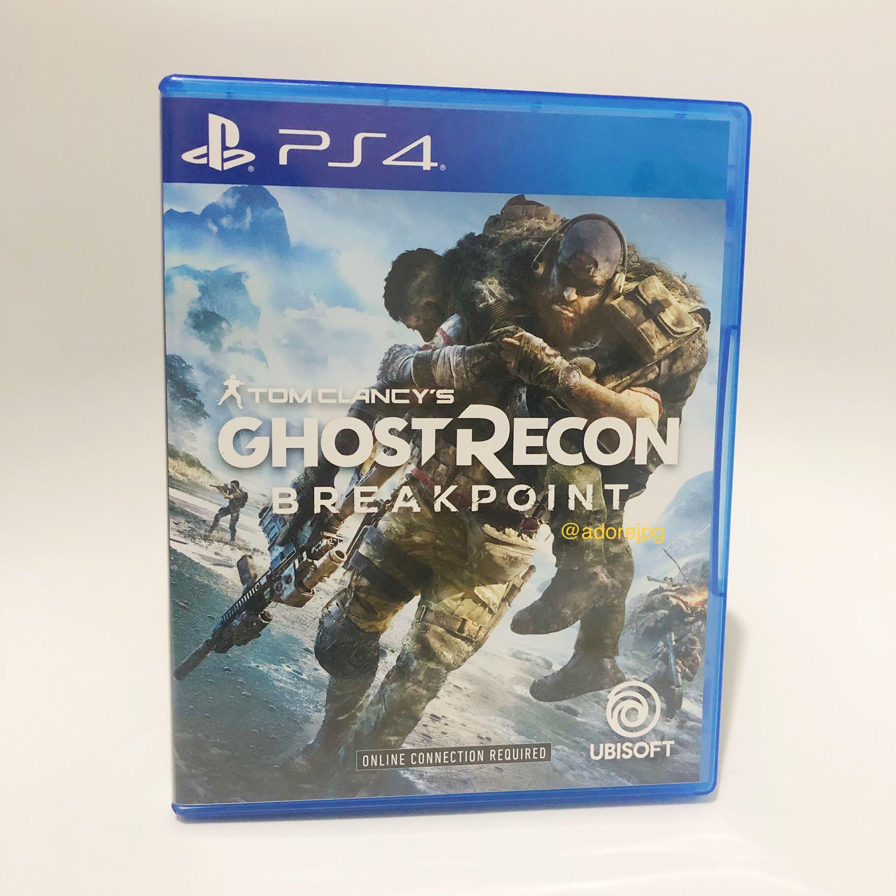 [PS4] Tom Clancy’s Ghost Recon Breakpoint (R3) (Category: PlayStation) located in Caloocan City. Submitted by adorejpg (Listing ID 1102618830, Image 1). Description: Tom Clancy’s Ghost Recon Breakpoint (R3) USED CODES Become a Ghost, an Elite US Special Operations soldier, as you fight to survive against your brothers who have turned against you. Includes: * Physical Copy with Case * Manual and Disc * Bought at DataBlitz MOP: * Upon Meetup * GCas