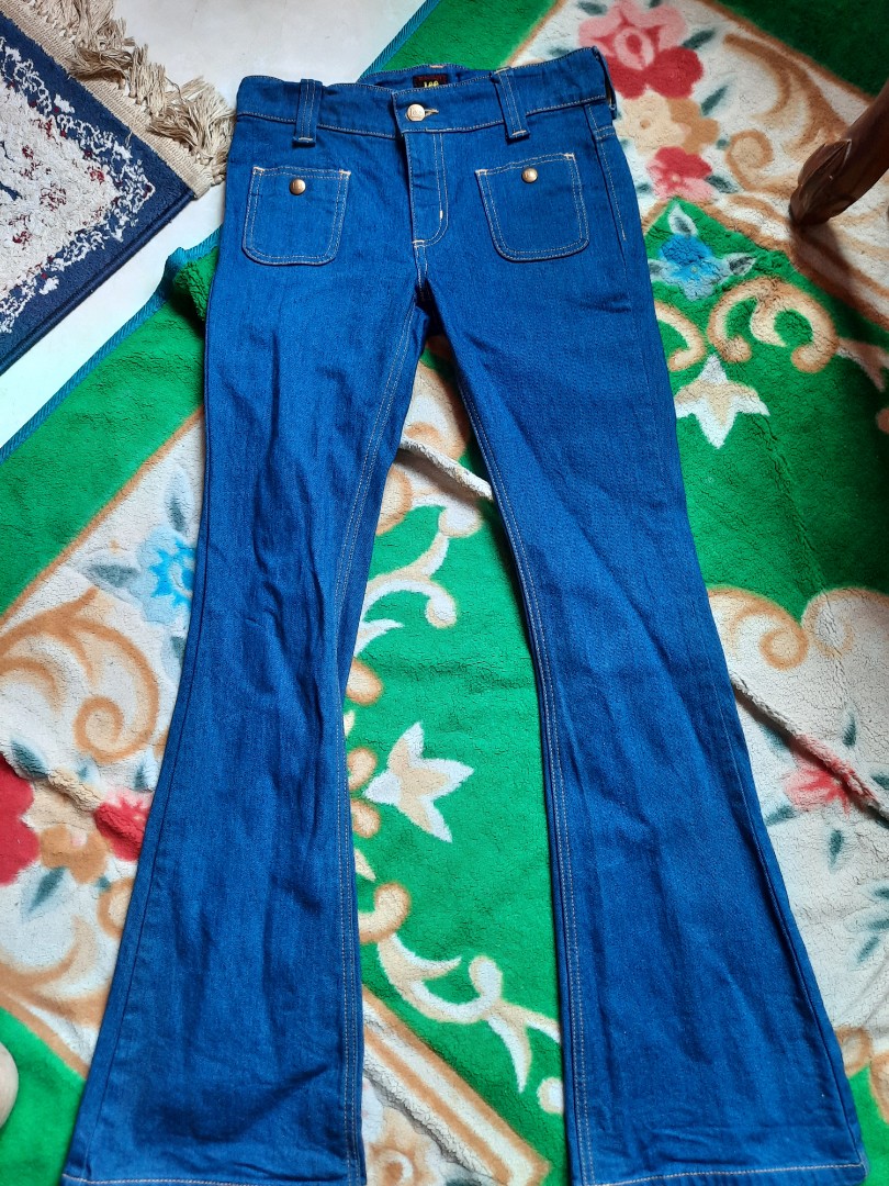 Flare Jeans, Vintage 1970s Lee Bell Bottoms, Medium Women, 70s