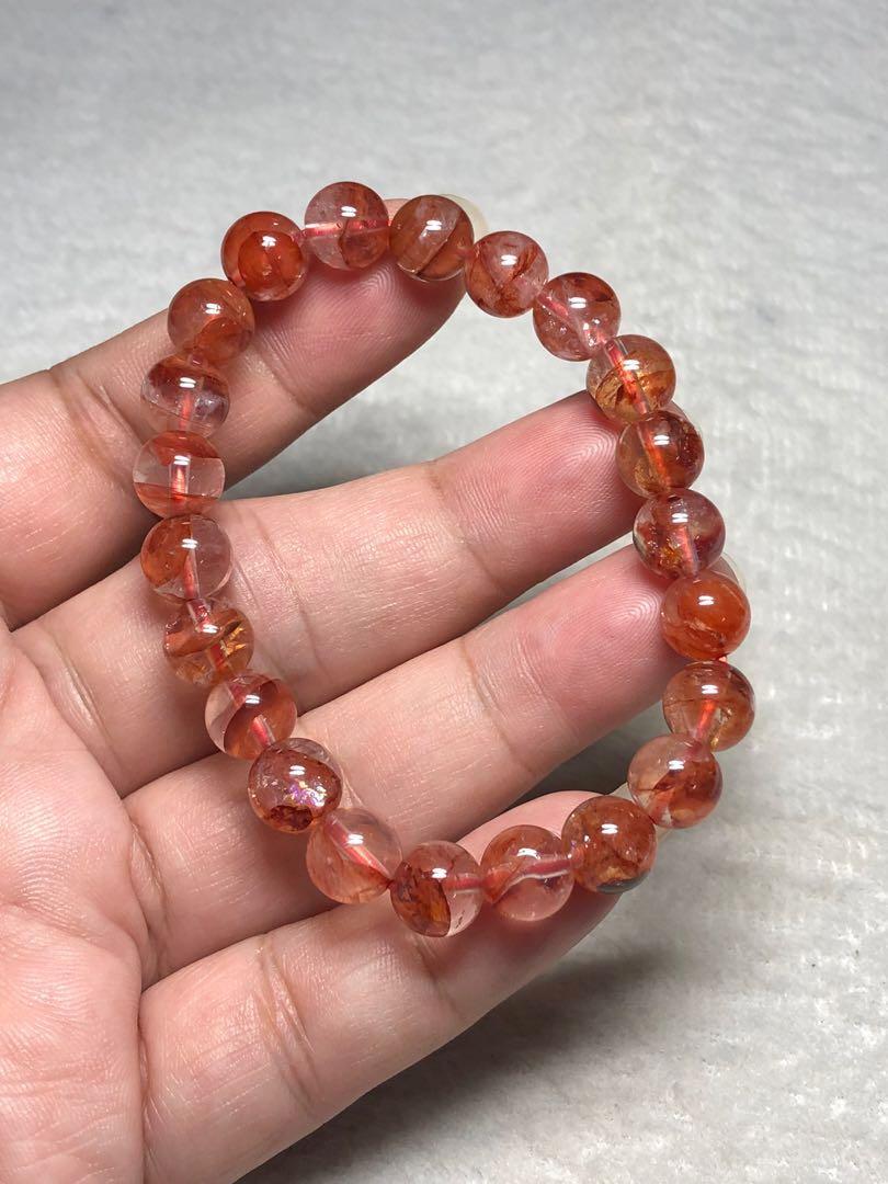Red Hematoid Crystal bracelet 8.5mm Women s Fashion