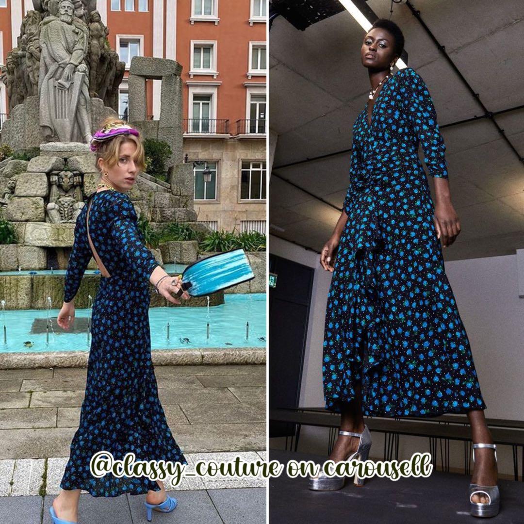 Rixo Paloma Multi Bloom Black Blue Long Sleeve Midaxi Dress Women s Fashion Dresses Sets Dresses on Carousell