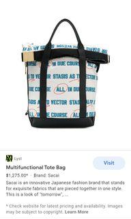 Sacai tote rare limited edition