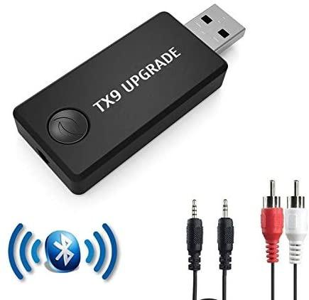 Selling Fast Updated TX9 Bluetooth Transmitter Wireless 3.5mm Music Adapter A2DP Low Latency Pair 2 at Once for TV Home Sound System USB Power Supply Not A Receiver TV Home Appliances TV