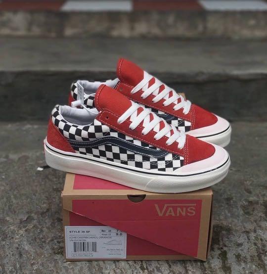 SEPATU Vans Old Skool Style 36 SF Checkerboard Orange Premium DT BNIB tag  China