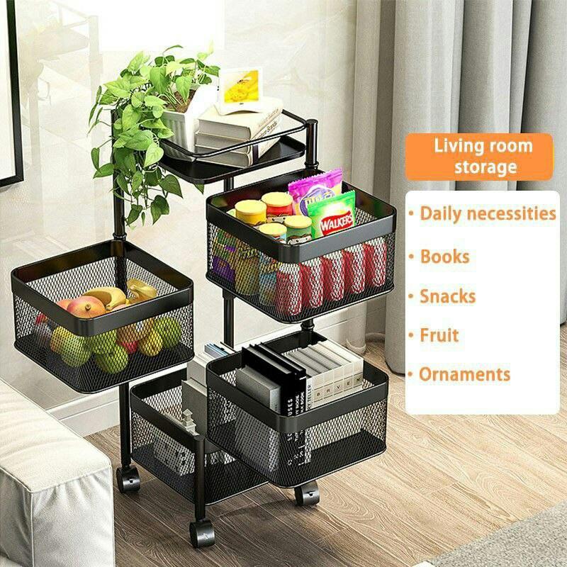 Stainless Steel Kitchen Rotating Rack Rak Dapur Basket Rack ...