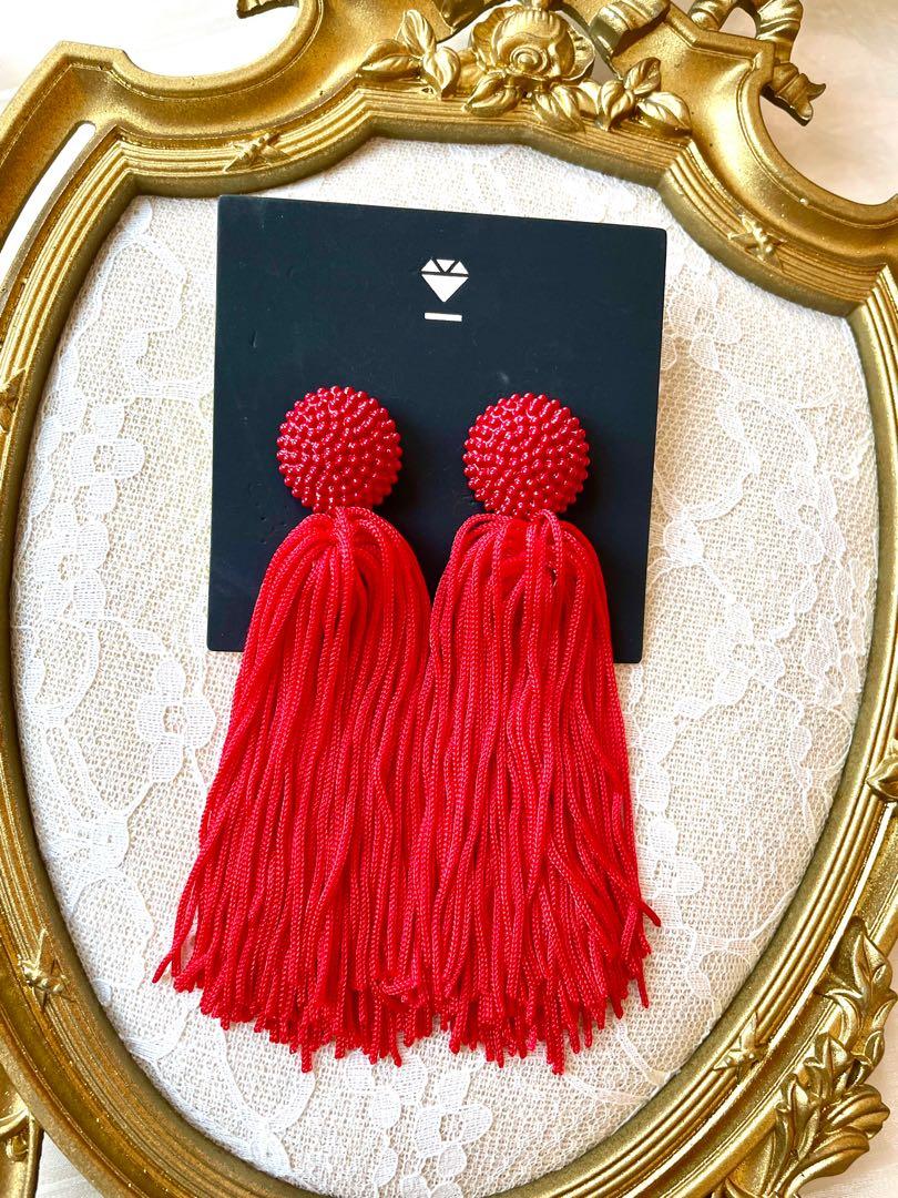 Sugarfix By Baublebar Red Tassel Earrings