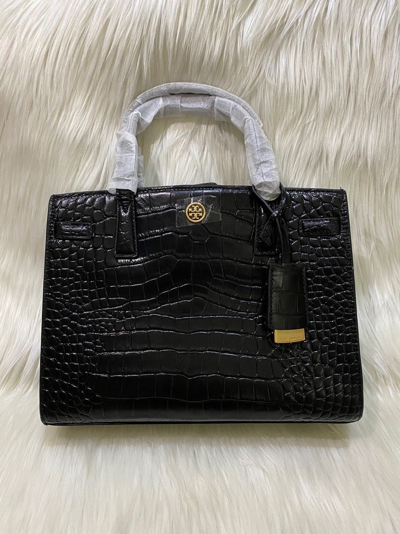 TORY BURCH WALKER EMBOSSED SMALL SATCHEL, Barang Mewah, Tas & Dompet di