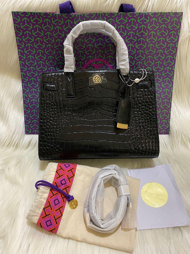 TORY BURCH WALKER EMBOSSED SMALL SATCHEL, Barang Mewah, Tas & Dompet di