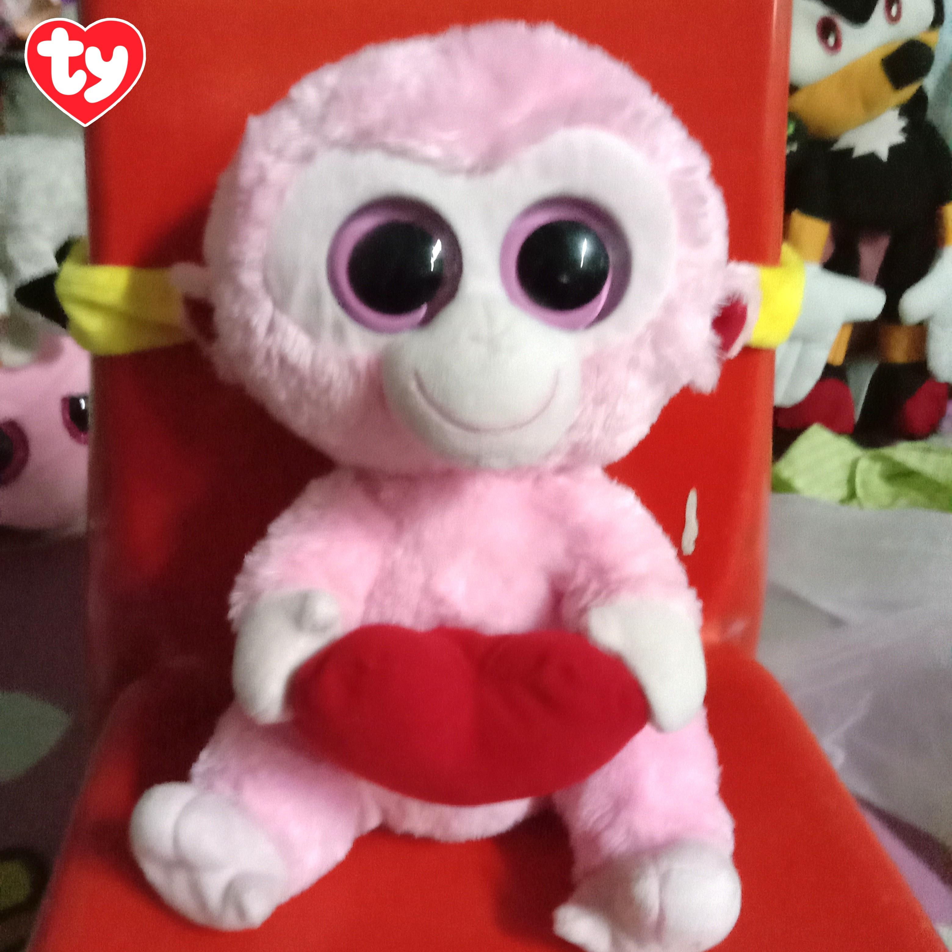 Pink monkey beanie boo sale