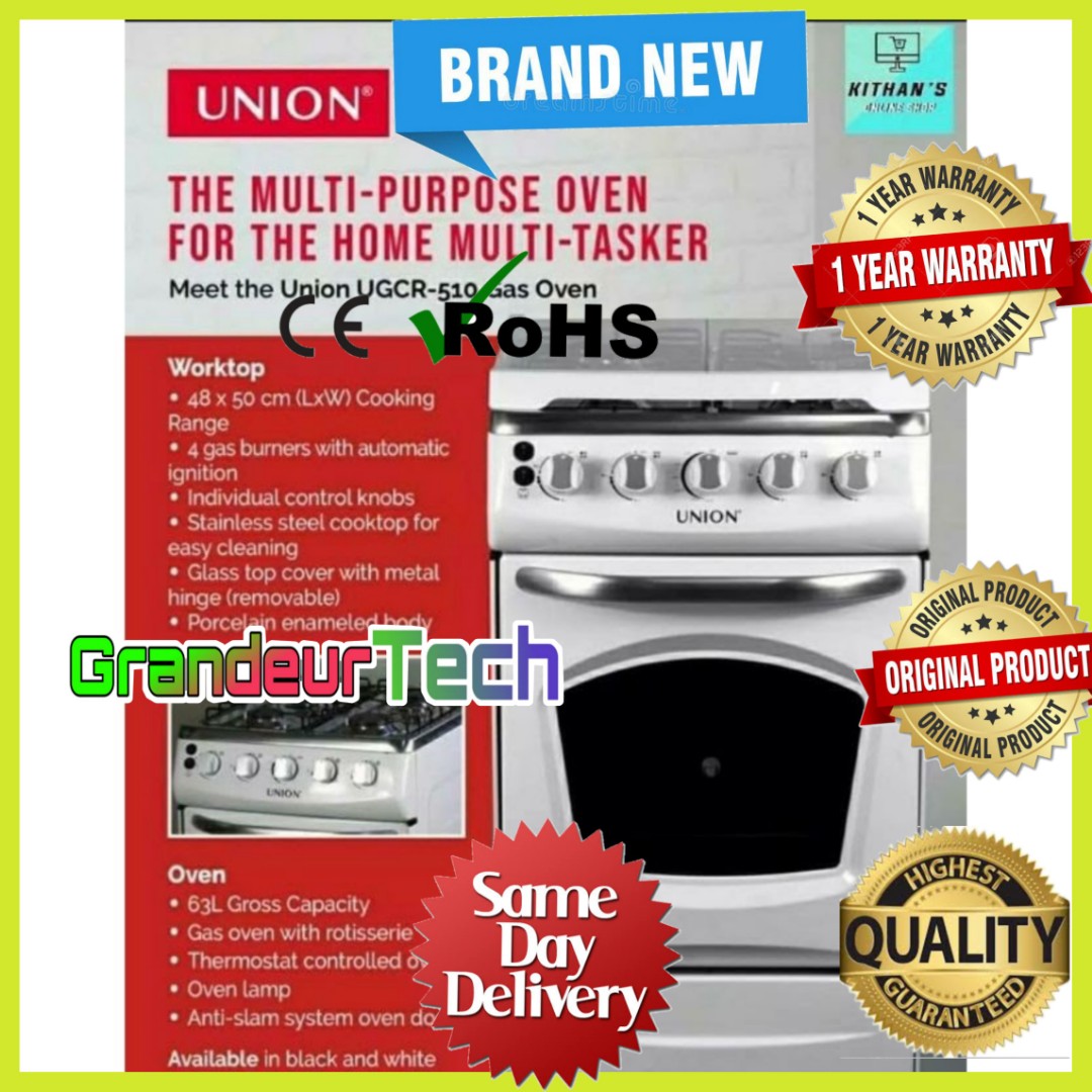 Union Gas Range Stove and Oven Function, TV & Home Appliances, Kitchen