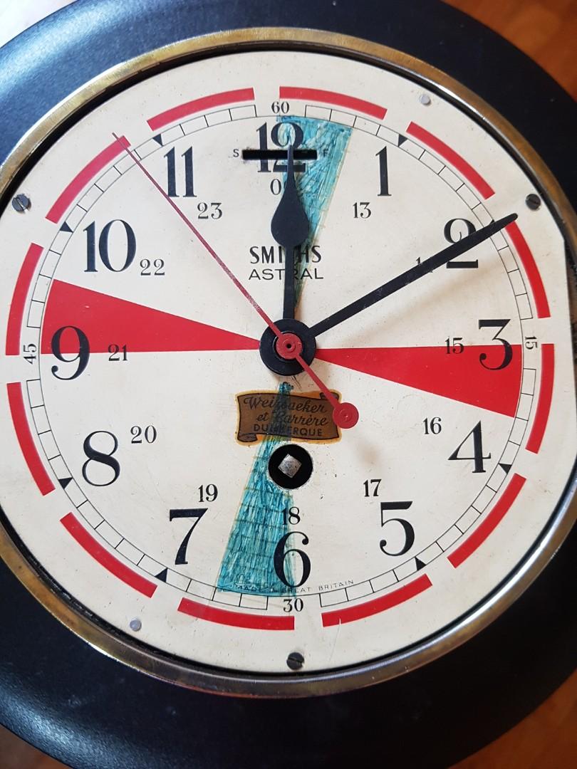 Vintage Smith's Astral brass ship maritime clock, Hobbies & Toys
