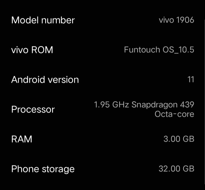 Vivo Y11 (Category: Vivo) located in Quezon City. Submitted by riyancee (Listing ID 1102629135, Image 3). Description: Selling my Vivo Y11 phone. Specs are in the attached photos. 2 years lang sya nasa akin. Still in very good condition. Naka phone protector naman din kasi sya. Reason for selling: Need extra cash for something important. Orig price is P8k but I'm selling for P5k. You may contact me thru 09236728161 for details..