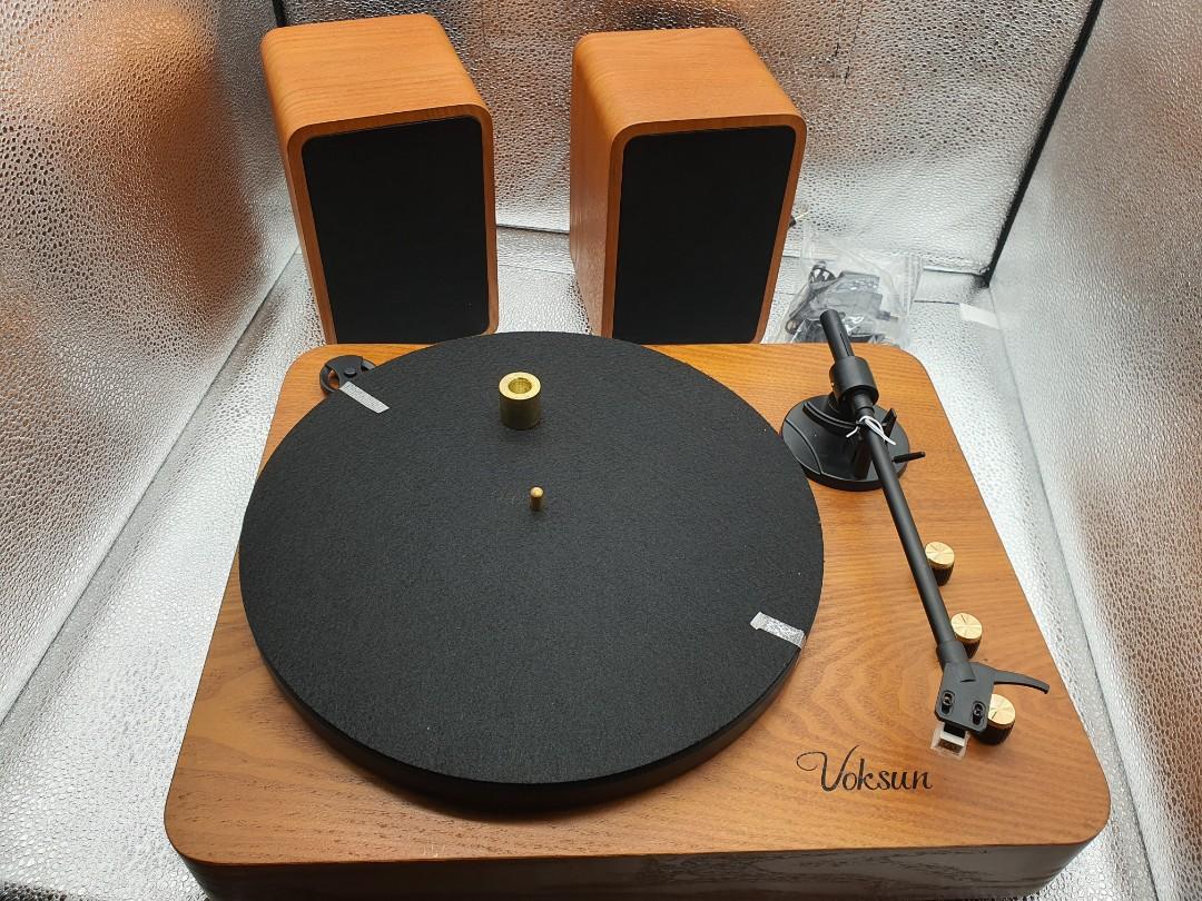 Voksun 3-Speed Precision Turntable with Dual 15 Watt Speakers, High ...