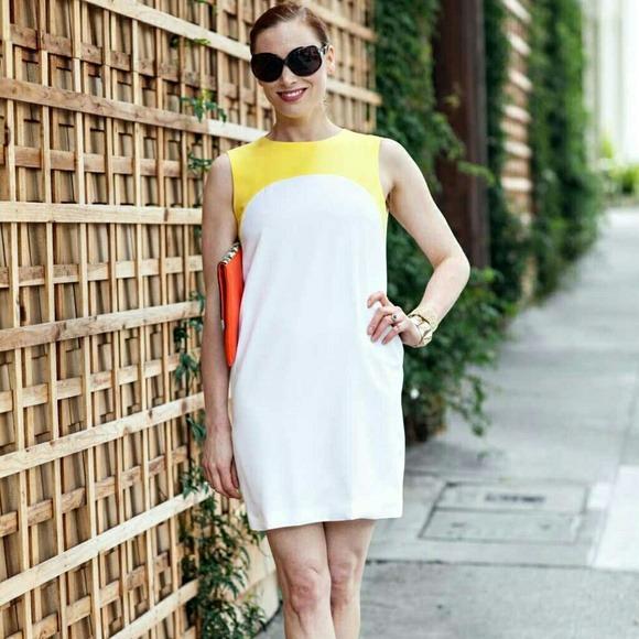 Zara yellow cheap and white dress