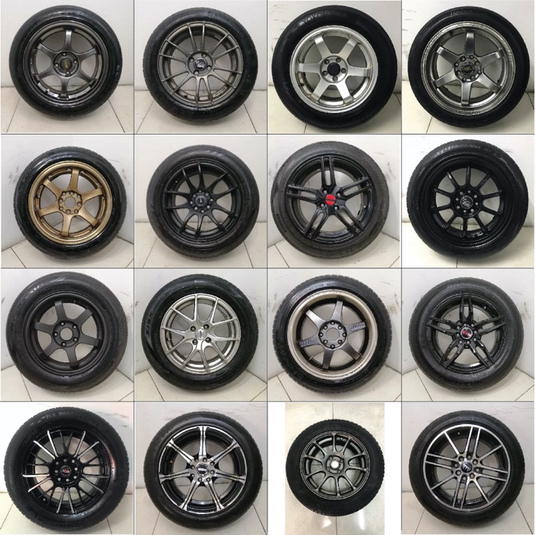 15'' Sport Rims w Tyres, Car Accessories, Tyres & Rims on Carousell