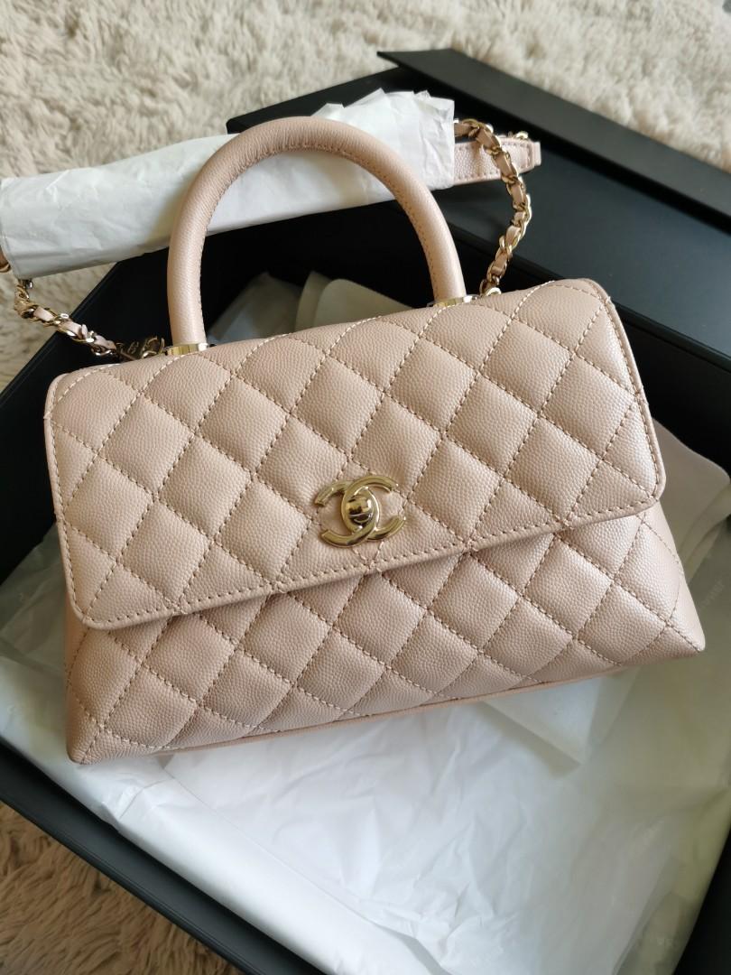 21A Rose Clair Chanel Coco Handle, Luxury, Bags & Wallets on Carousell