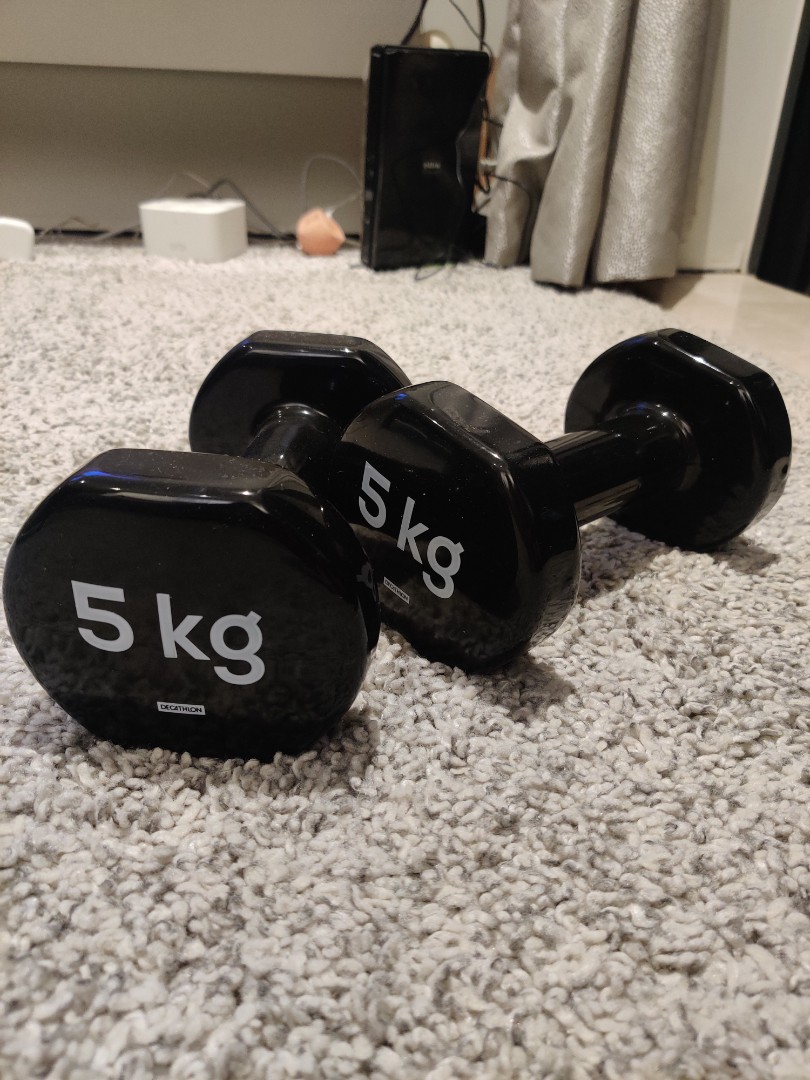 5kg Dumbbells Decathlon Sports Equipment Exercise Fitness Weights Dumbbells on Carousell