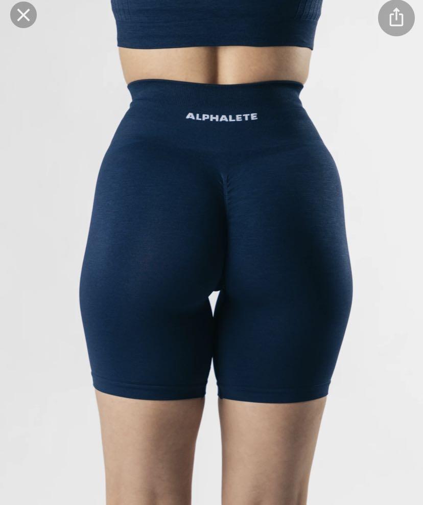 Alphalete Amplify Biker Shorts - Black Marl - XS - NWT In Package!