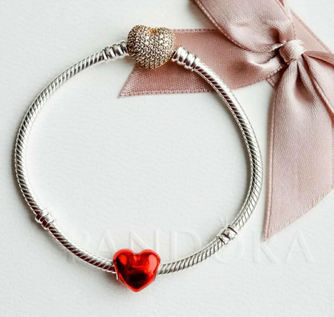 Authentic pandora rosegold heart pavé 