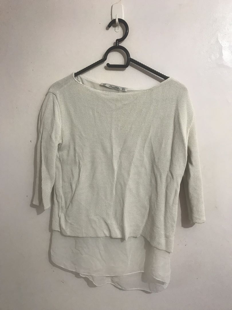 zara top with contrast sweater