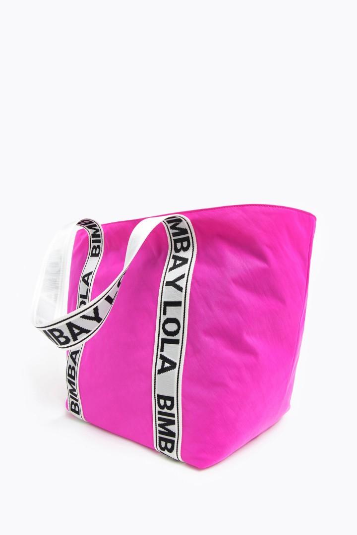 Bolsa shopper XL de canvas en rosa · Bimba y Lola