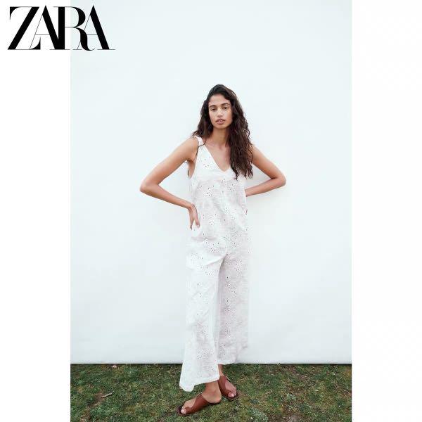 consumption Gymnastics The Stranger BNWT Zara white embroidered jumpsuit, Women's Fashion, Dresses & Sets,  Jumpsuits on Carousell