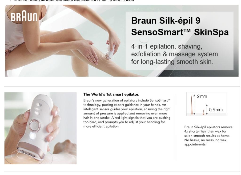 Braun Silk-Epil 9 SkinSpa 9-961v, 4-in-1 Epilators for  