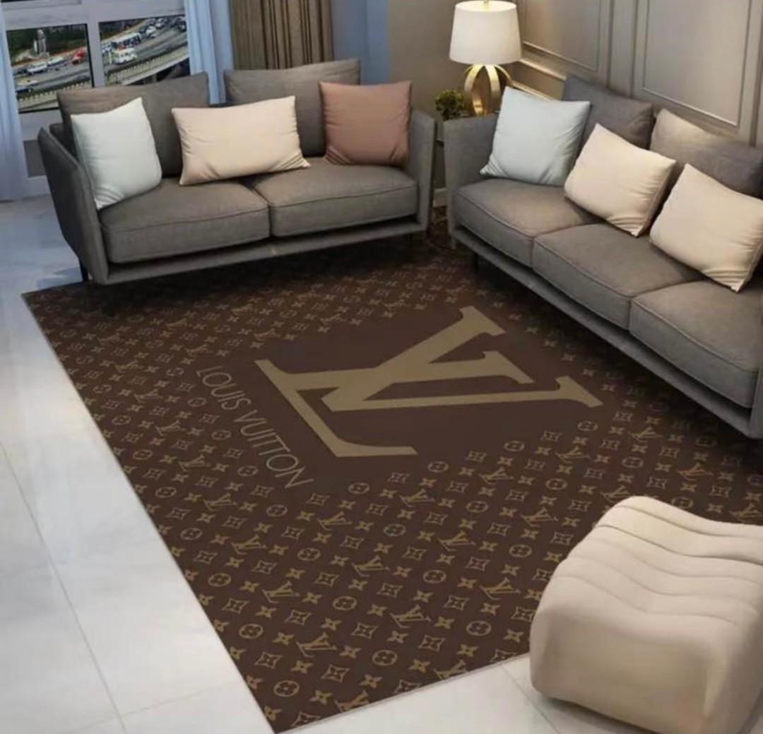 Louis vuitton brown logo luxury living room carpet