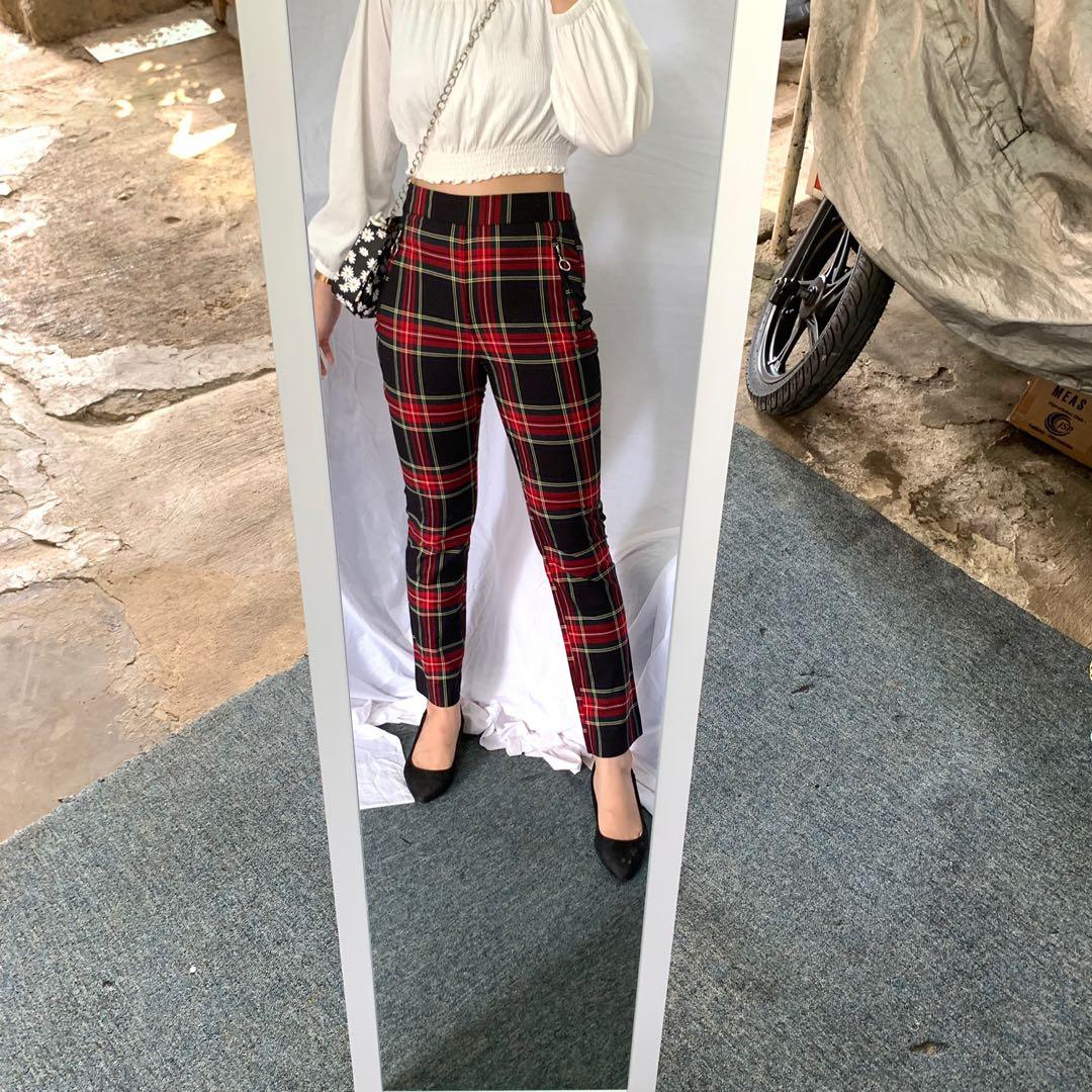 Zara tartan pants 2025