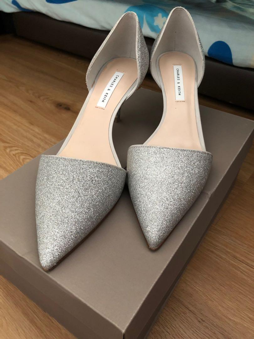 Charles and keith silver heels new arrivals