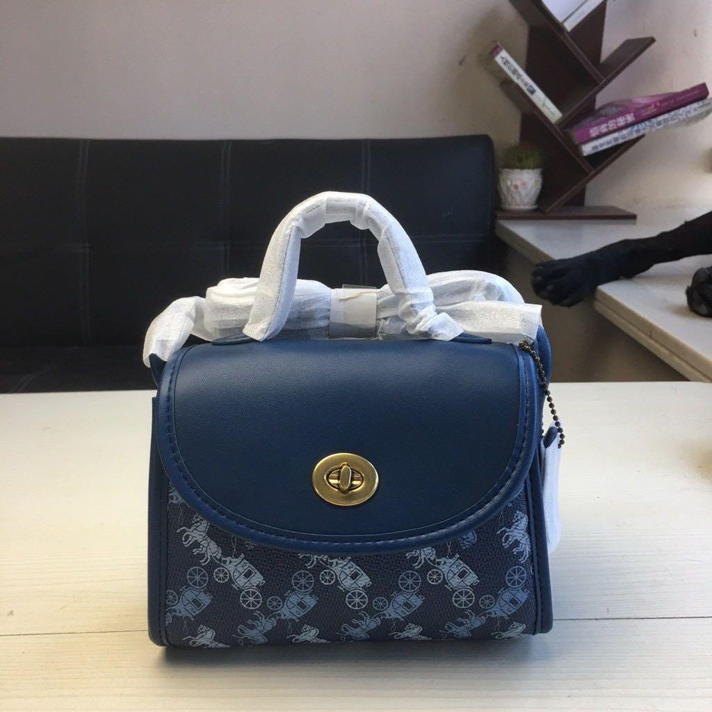 Coach Turnlock Top Handle with Horse & Carriage Print, Women's Fashion
