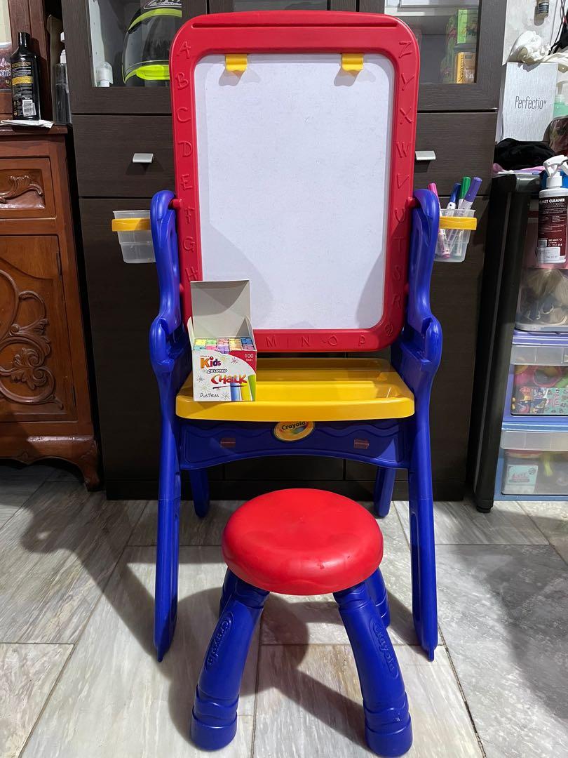 Crayola 2 in 1 Easel to desk whiteboard and blackboard with stool