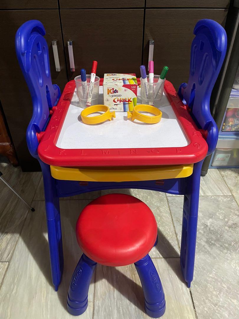 Crayola 2 in 1 Easel to desk whiteboard and blackboard with stool