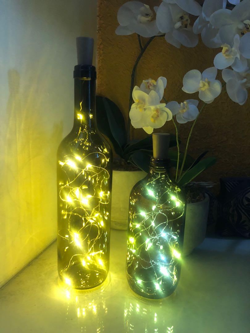 Fairy lights bottle lamp (Category: Lighting) located in Makati City. Submitted by thetravellingguyinstyle (Listing ID 1102726260, Image 1). Description: Fairy lights bottle lamp.