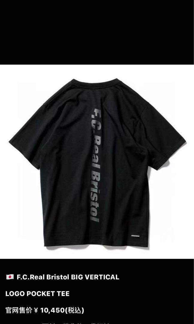 FCRB BIG VERTICAL LOGO POCKET TEE, 男裝, 上身及套裝, T-shirt、恤衫