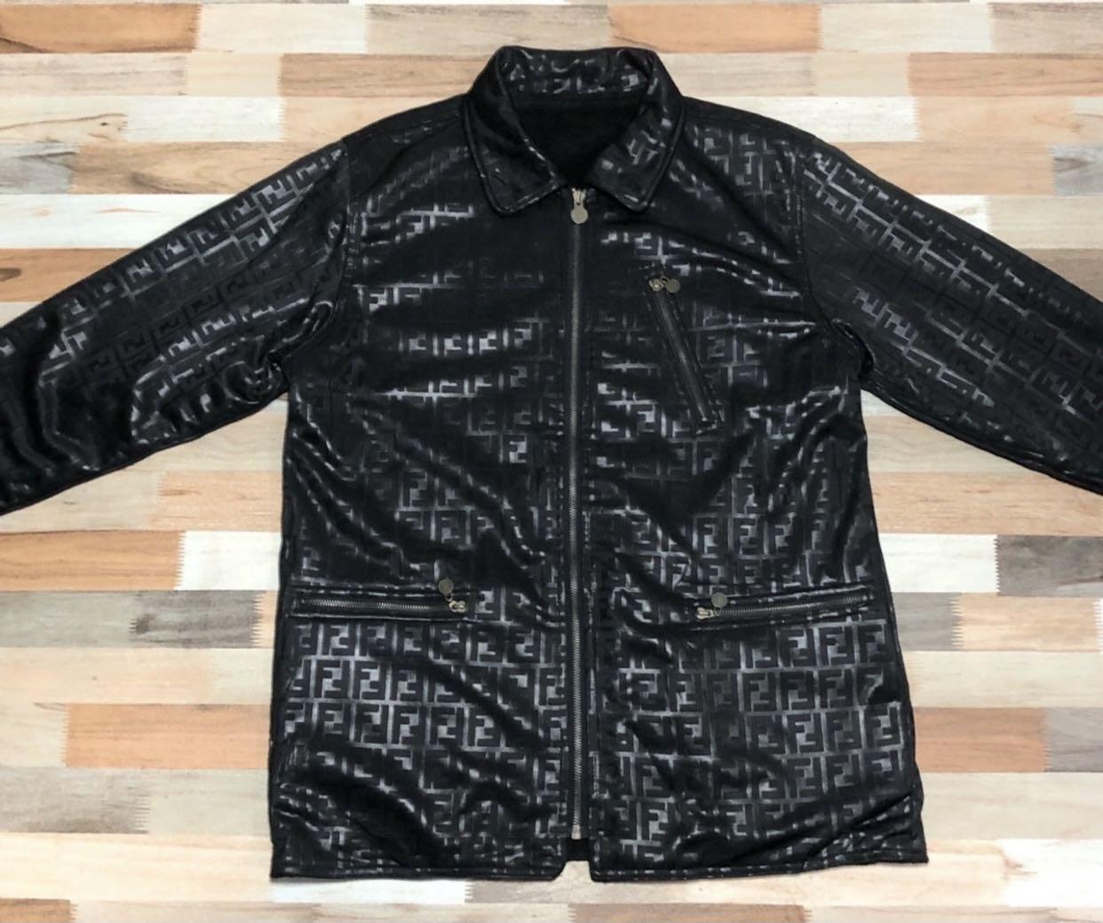 Casual jackets Fendi Jr - Monogram FF reversible jacket in black -  JUA080AAC1F0QA1