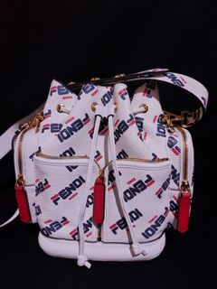 White Fendi Fendi X Fila Mania Mini Mon Tresor Bucket Bag – Designer Revival