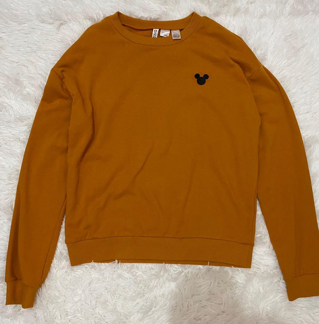 H&m mickey mouse sweatshirt yellow clearance