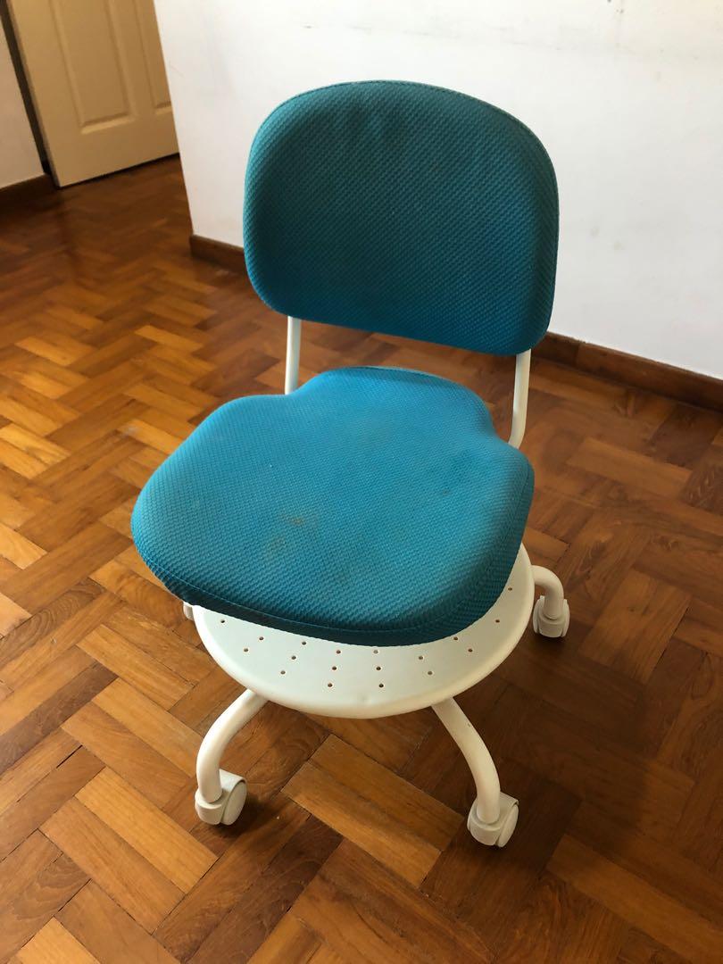 IKEA tempered glass height adjustable Study Table with study chair, Furniture & Home Living