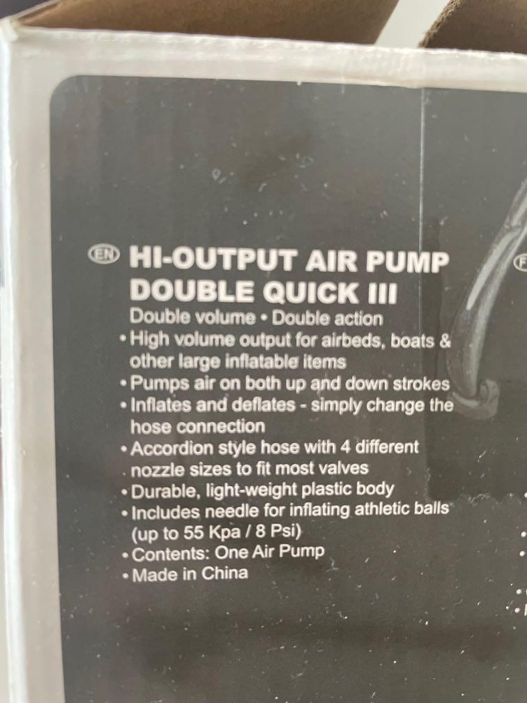 Pompe à Main Intex Hi-Output Double Quick III – 2,8 L/cycle – Comme Neuve