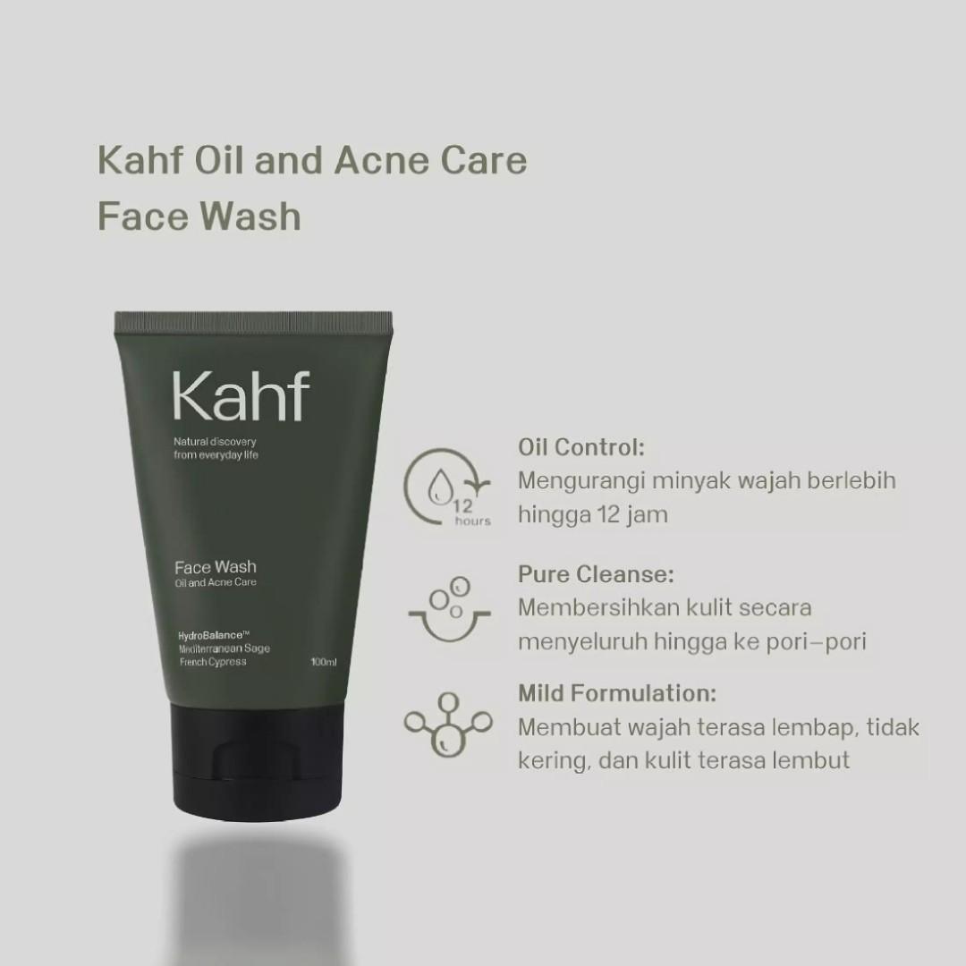 KAHF Oil and Acne Care Face Wash Men 100ml, Kesehatan & Kecantikan