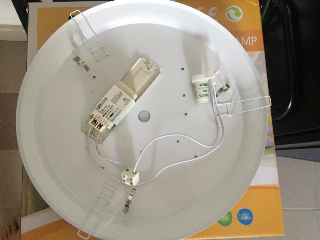 Round fluorescent kitchen light top