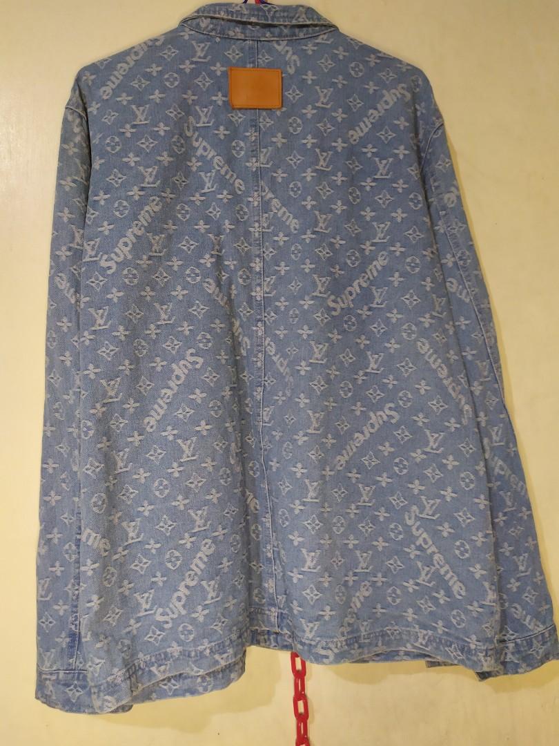 Louis Vuitton x Supreme Denim Barn Jacket Monogram Size 52 NWT