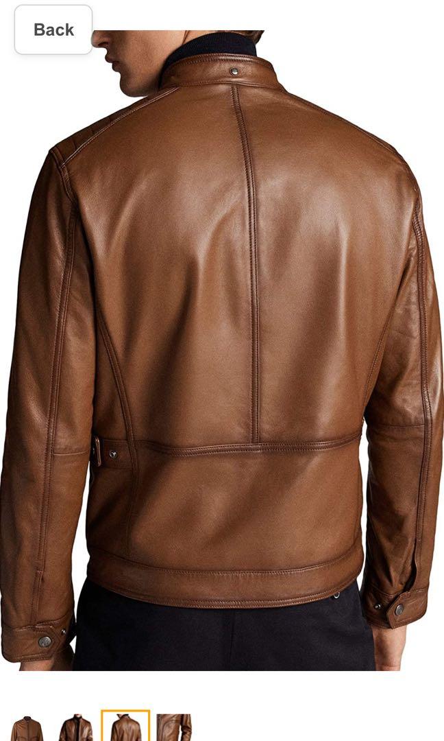 Topstitched nappa best sale leather jacket