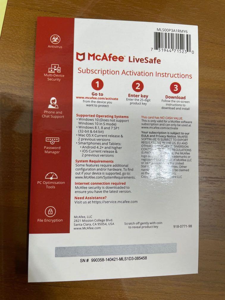 McAfee LiveSafe, Computers & Tech, Laptops & Notebooks on ...