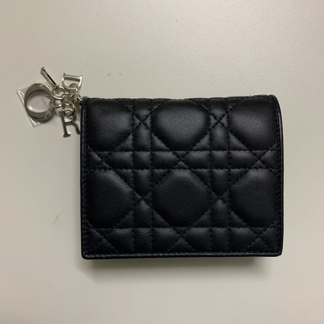 Mini Lady Dior Wallet Black Cannage Lambskin  DIOR