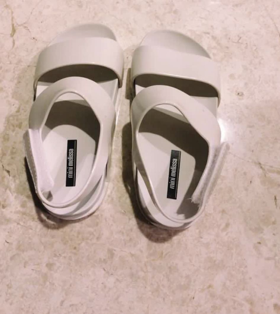 mini melissa white sandals