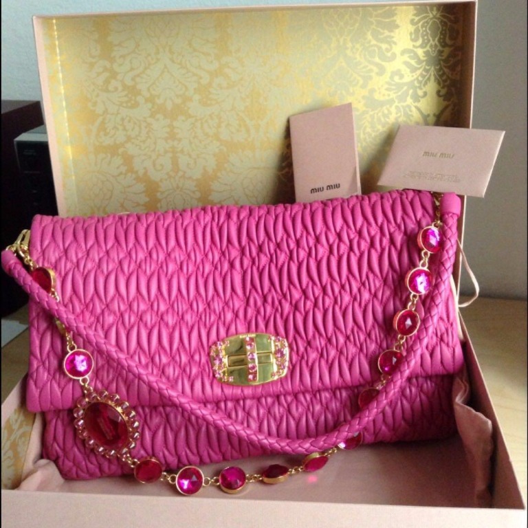 MIU MIU ICONIC CRYSTAL BAG, Luxury, Bags & Wallets on Carousell