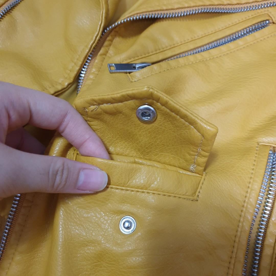 yellow mustard leather jacket