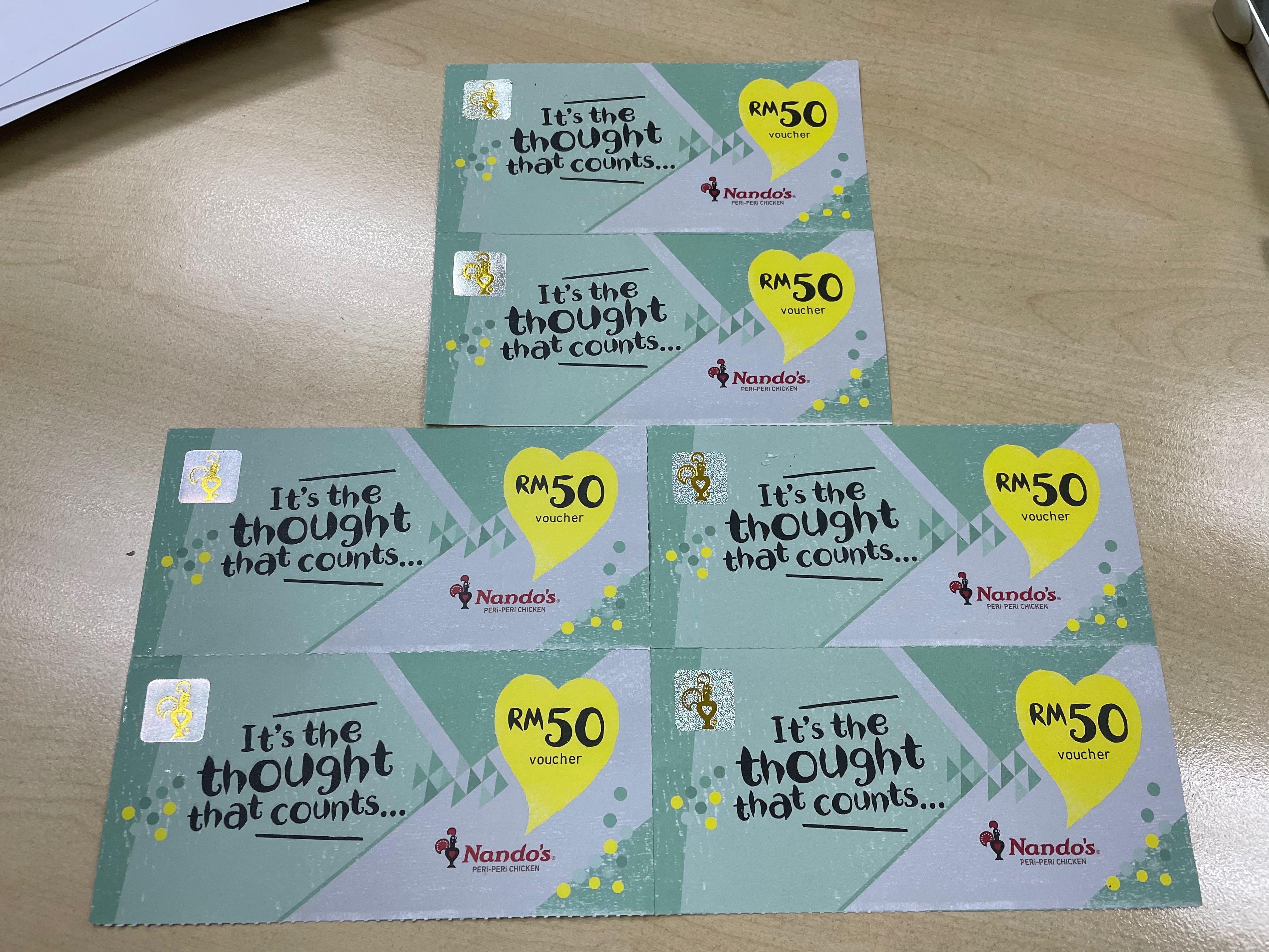 Nando's RM50 Cash Voucher, Tickets & Vouchers, Vouchers on ...